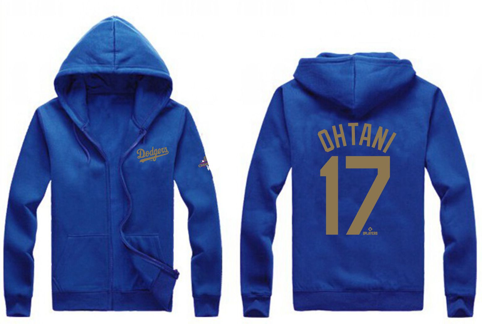 Men Los Angeles Dodgers #17 Ohtani Blue Zipper hoodie 2025 MLB Jersey style 1->los angeles dodgers->MLB Jersey